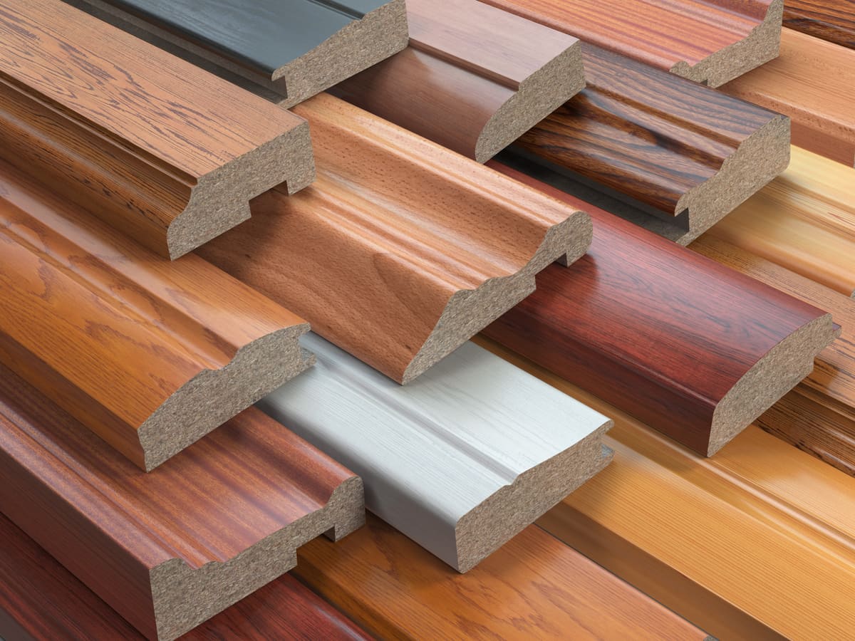 Wood trim and moulding profiles in various finishes